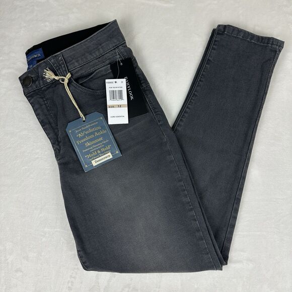 NEW Democracy Womens Jeans Ab Solution Denim Ankle Skimmer Grey Size 12 MSRP$ 78 - Picture 1 of 16
